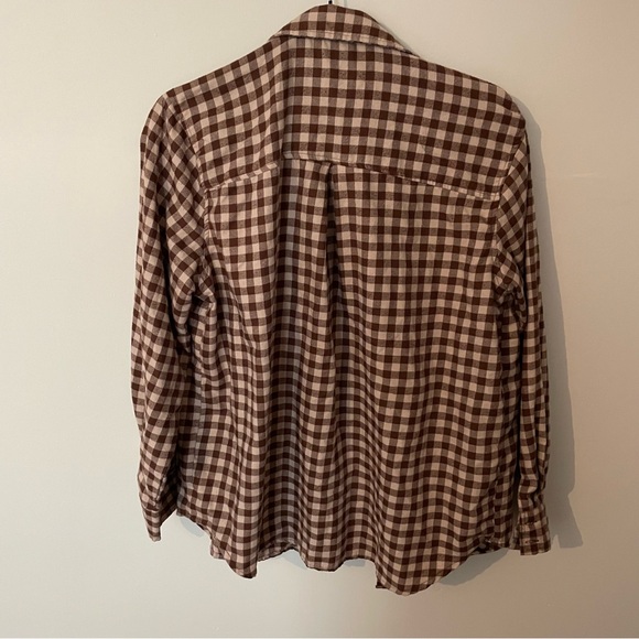 Brown Checkered Button-Up Shirt - Picture 3 of 3